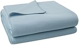 Zoeppritz Soft-Fleece Decke mit Cashmere Handfeel - 110 x 160 cm - Oeko-TEX 100 - Made in Italy - 520 Azur