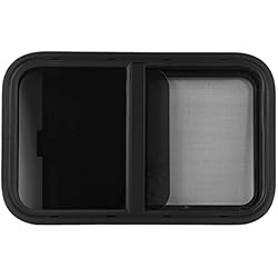 JEOZBM Ventana para RV, Ventana Corrediza Redondeada de Aleación de Aluminio de 25,5x16,5 Pulgadas, Reemplazo de Ventana Sellada de Empuje y Tracción con Pantalla para Vehículos RV
