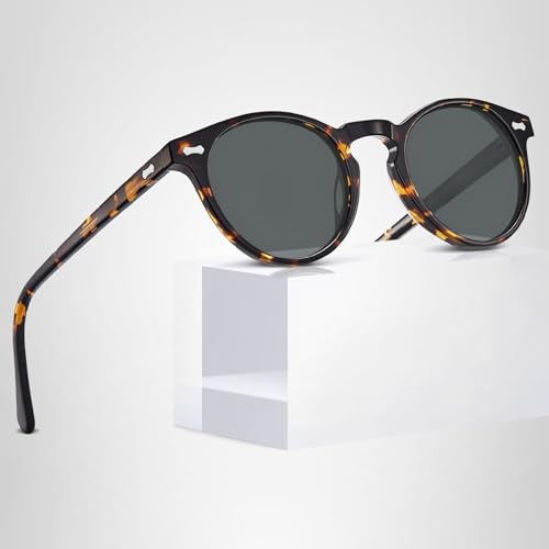 CARFIA CA5288 Tortoise Polarized Sunglasses – Acetate Frame, Round Vintage Style — view 10