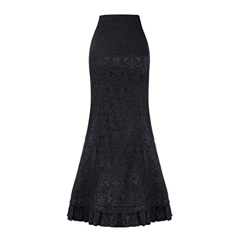 Mxssi Vintage Gothic Steampunk Victorian Skirt Women Ladies Ruffled Skirt Retro Slim Fit Casual Pencil Ruffled Skirts Clubwear for Party Club S M L XL XXL Black steampunk buy now online Mxssi Vintage Gothic Steampunk Victorian Skirt Women Ladies Ruffled Skirt Retro Slim Fit Casual Pencil Ruffled Skirts Clubwear for Party Club S M L XL XXL Black steampunk buy now online