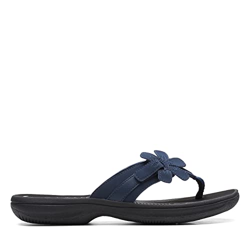 Clarks-Brinkley-Flora-Sandals-Womens,-Navy Synthetic/black sole-7-M3