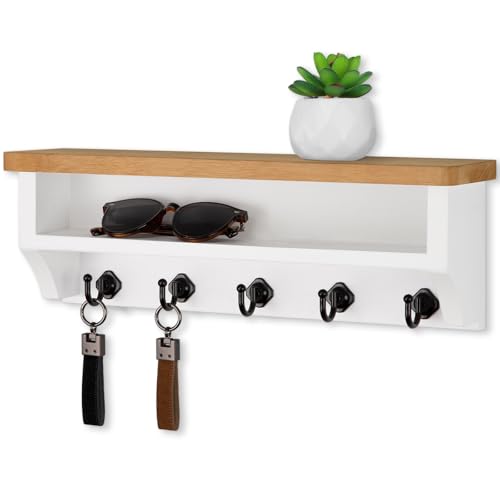 Nekon Key Holder Wall Mount, Wall Organizer Shelf with 5