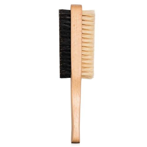 GranNaturals Double Sided Boar Bristle Hair Brush - Soft Hard Finishing & Smoothing Hairbrush for Slick Back Hair to Style, Polish, & Lay Down Hair Flat to Create a Sleek Hairstyle for Bun, Slickback