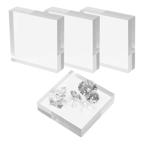Genérico Acrylic Blocks - 4 X 4 X 1 Inches Clear Risers , Cleear...