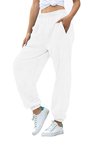 Image of Women's Cinch Bottom Sweatpants Pockets High Waist Sporty Gym Athletic Fit Jogger Pants Lounge Trousers
