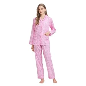 Amaxer Femmes Deux Pièces Pyjama Coton Pyjama Set Manches Longues Nightwear Home Suit Sleepwear et Pyjama Pants Lounge Sets