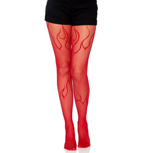 Fashion Flame Fishnet Tights for Women with Designs