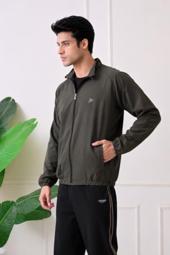 Image of FITINC Men's Sports Jacket | Regular Fit | Full Zip | Zipper Pockets | Jacket for Gym, Running, Cycling & Travel
