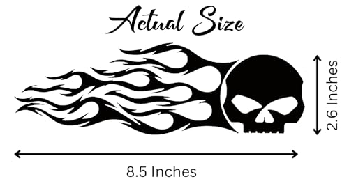 Image of AG- Skull Flame Sticker Set, 2-Pack Vinyl Decals for Car Motorcycle Tank Vinyl Racing Sports Flame Decal s for Motorcycles Dirt Bike Decals Calcomanias para Carros 8.5 in (Black)