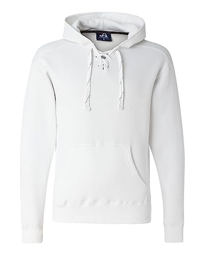 J.America Men's Sport Lace Hooded Fleece, White, XXX-Large