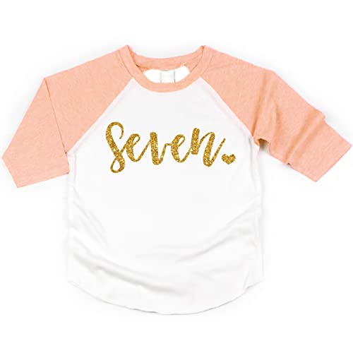 Bump and Beyond Designs Girl Seventh Birthday Outfit 7th Birthday Raglan Shirt