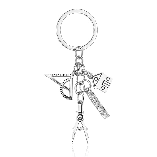 Presentes de arquitetura para estudantes de engenharia arquitetônica chaveiro para homens mulheres engenheiro arquitetônico presente de formatura para ele, seu filho, filha, arquiteto, presentes para