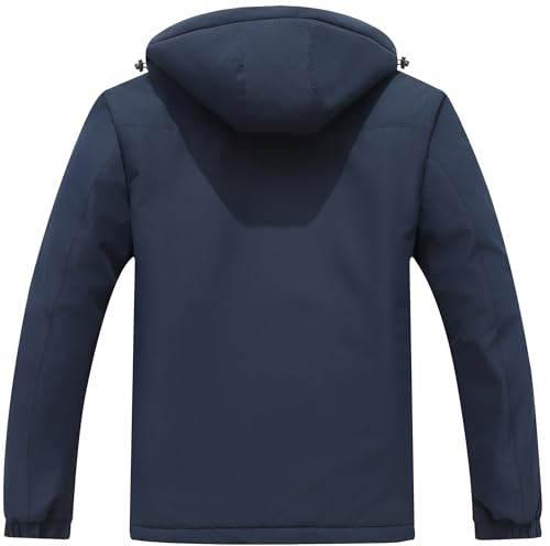 Image of Men's Mountain Ski Jacket Winter Snow Coats Waterproof Warm Fleece Lining Jacket Parka with Hooded
