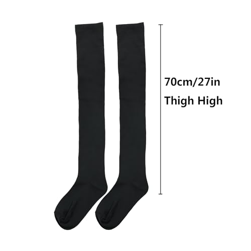 Bestjybt Women Plus Size Thigh High Socks Extra Long Over Knee Socks Warm Thick Leg Warmers Boot Stockings3