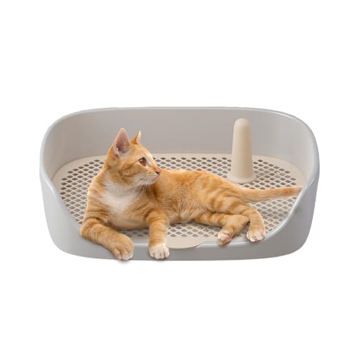 Soporte para almohadilla de para cachorros, soporte para almohadilla de para interiores y exteriores, inodoro para perros con pared de protección, caja de abierta para interior para