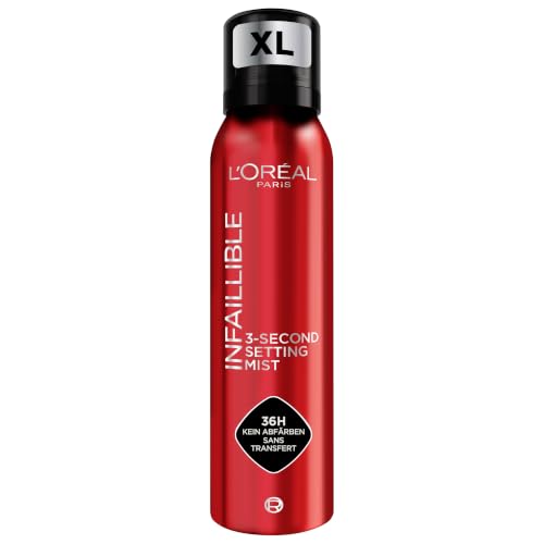 LOréal Paris Infaillible 3-second Setting Mist XL Zum Fixieren von Make up Transferfest in 3 Sekunden Fixier-Spray für bis zu 36 Stunden Halt 1 x 150 ml