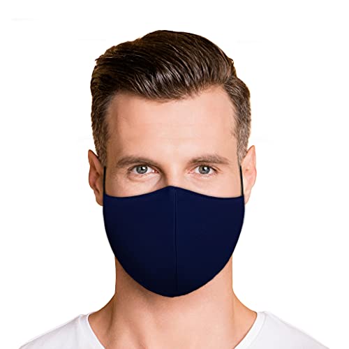 Image of Washable Face Mask with Adjustable Ear Loops & Nose Wire - 3 Layers, Made in USA