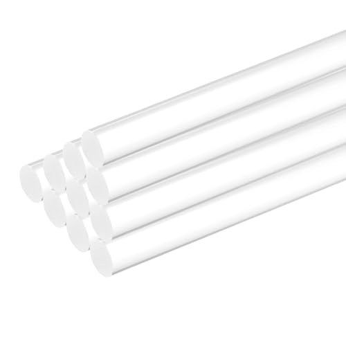 MECCANIXITY 10 Pcs Acrylic Round Rods 23/64" x 12" Clear Acrylic Dowel Rods Sticks Plastic Sticks Strip for Model Making DIY Crafts Lighting Gardening Decorations - 9mm x 300mm