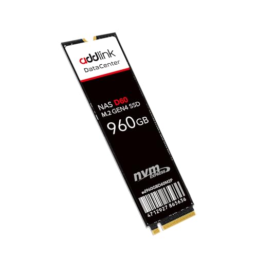 Addlink D60 960GB M.2 2280 ϋv G^[vCY NAS SSD rWlXT[o[f[^Z^[p PCIe Gen4X4 NVMe 1.4 3D eTLC ő6,000MB/b ő1,900TBW (ad960GB
