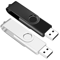 2 Stück USB Stick 64gb, 2.0 Normal Speed Speicherstick, Flash Drive 64 Gbyte für PC/Laptop/Notebook (Schwarz und Silber)
