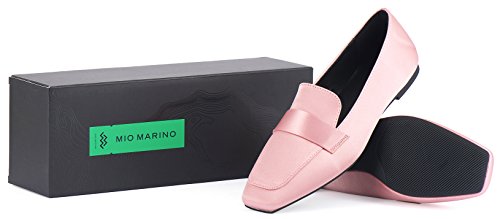 Mio Marino Comfortable Flat Dress Shoes for Women - Square Toe Satin Flats4
