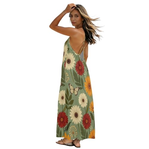 Robe d'été pour la plage bohème fleurie à dos bas romantique