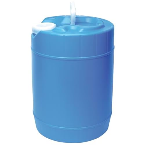5 Gallon HDPE Oil Storage Container Automotive | Leak Proof Plastic Carboy with Handle - ext. Dia. 11.5 x 14.75 H. - Made in USA (Blue - 18.9Ltr)