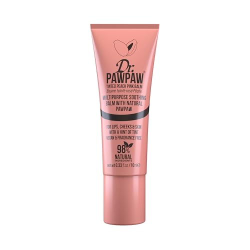 Dr PawPaw Multipurpose Soothing Tinted Balm - Lip Balm for Lips, Cheeks, Eyes – Tinted Lip Balm - Lip Moisturizer with Pawpaw - Peach Pink - 0.33 oz