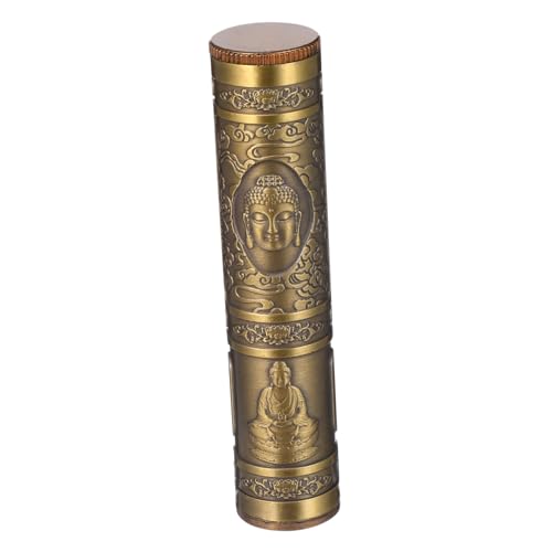 iplusmile Estuche Metálico para Cigarrillos con Diseño Buda Resistente al Agua y Portátil Tubo de Almacenamiento Hermético para y Uso Caja Protectora Duradera para Hombres