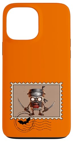 カプチーノ ハロウィン アサシノ ゾンビ 郵便切手 スマホケース iPhone 13 Pro Max 用