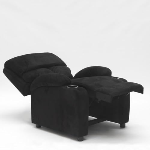 Produce Shop Poltrona Relax Reclinabile Con Poggiapiedi In Microfibra Velluto Laura - Nero - 6