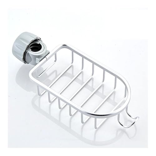 LZM-DIEWLEI Organizador de grifo, soporte de esponja, escurridor de esponja, estante de almacenamiento para fregadero de cocina, estante de almacenamiento colgante de acero inoxidable (blanco)