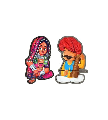 Image of Gift Me Bazar Rajasthani Culture Wooden Fridge Magnet for Home & Kitchen Decor | Refrigerator Magnet Sticker | Magnet for Fridge Decoration