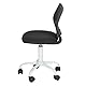 FurnitureR Empfangsstühle für Büro, kleine Empfangsstühle, höhenverstellbar, Räder 360° wählbar, ergonomische Rückenlehne, Sitz aus atmungsaktivem Stoff, Schwarz