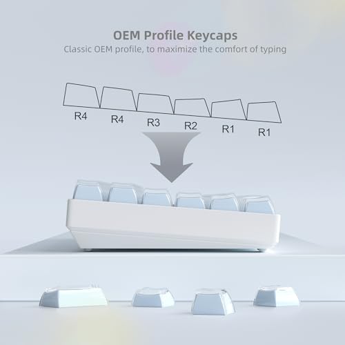 Image of Womier Blue Jelly Keycaps, Shine Through Keycaps for Mechanical Keyboard | OEM Profile Keycap Set, 113-Key Custom Keycaps for 60%,75%,100% Keyboards with Cherry /Gateron MX Switches