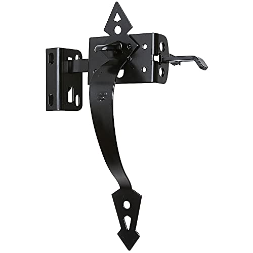 National Hardware N109-040 Heavy Duty Gate Latch for Outdoor Fence and Door with WeatherGuard Protection, Black Thumb Latch Hardware for Wooden Gates and Fence Latches