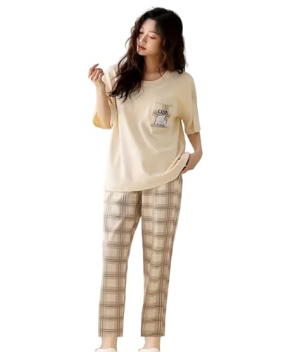Image of Louis Luxe Womens Korean Night Dress || Full Pyjama Set || Korean Nightsuit ||Women Nightwear ||Round Neck Full Sleeve Nightsuit || Loungewear || Everyday Nightdress (ND-12)