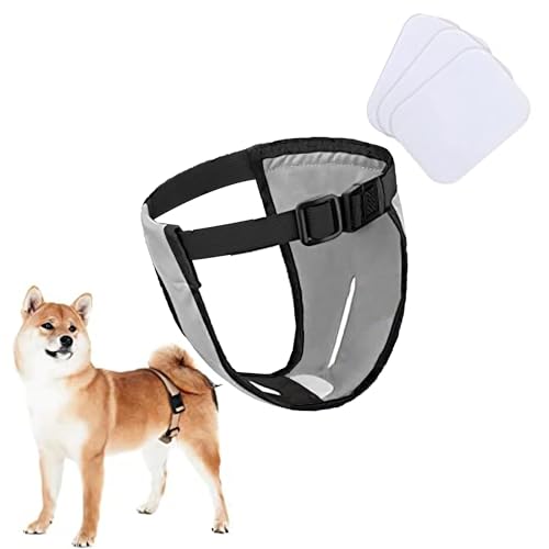 Image of Washable Female Diapers,Reusable Doggy Diapers with Adjustable, Dog Underwear Diaper for Female Dogs in Heat.(Grey 2XL)