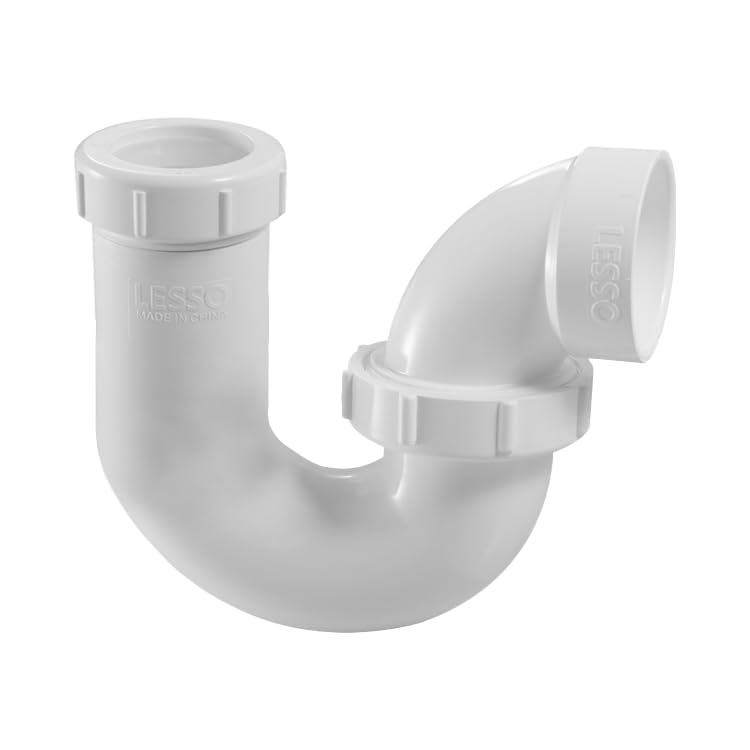 LESSO P Trap PVC 1.5 to 1-1/4 Inch, Leak Odor Proof Drain Kit for Bathroom Kitchen Sink, P-Trap...