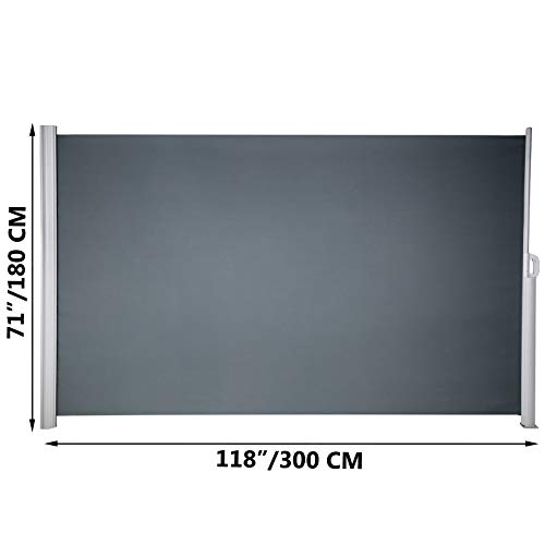 Vevor RETRACTABLE SIDE AWNING 118.5 Retractable Side Awning, Uv 50 118 Inch X 71 Inch Retractable Patio Screen Waterproof, 280 G Thicken Folding Room Divider Wind Screen For Privacy thumb #8