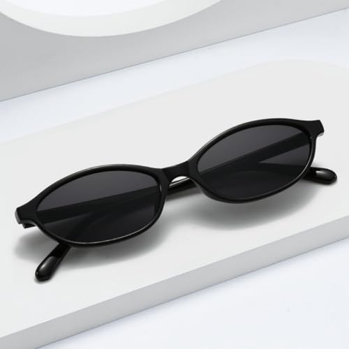 IKANOO 3 Pieces Retro Oval Sunglasses for Women Men Cat Eye 90s Style Trendy Small Lightweight Narrow Shades2