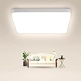 【Fácil de instalar】La moderna plafon led techo es simple y elegante. La complicada instalación de la lámpara de techo se simplifica y se puede instalar o quitar rápida y fácilmente gracias al ingenioso soporte desmontable y al bloqueo deslizante. Una sola persona puede montar fácilmente la lámpara de techo LED