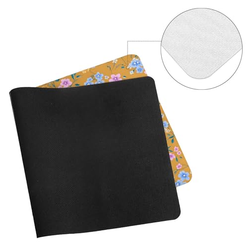 Image of Yellow Flowers Extended Gaming Mouse Pad, with Stitched Edges Large Mouse Pad Desk Protector, Rubber Base Mousepad Keyboard Mouses Mat for Work Game Office Home- 32 inch X 16 inch Inch