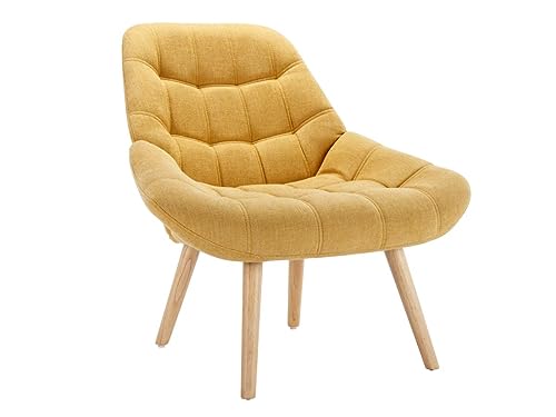 Vente-unique-Sessel - Stoff - Senfgelb - LUOSTO