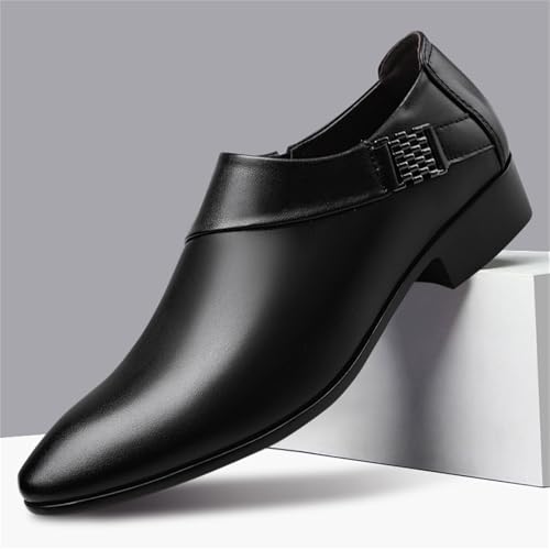 Men's Strap Slip on Dress Loafers Shoes Business Formal Tuxedo Leather Shoes Prom Dress Shoes2