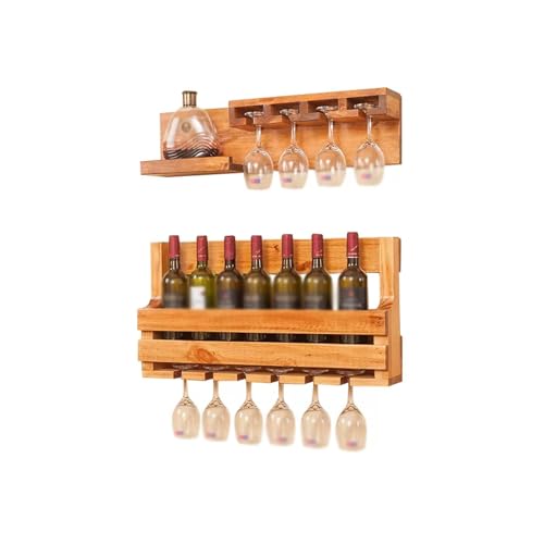 Supports muraux en bois pour affichage de bar haut de gamme et rangement de bouteilles de vin
