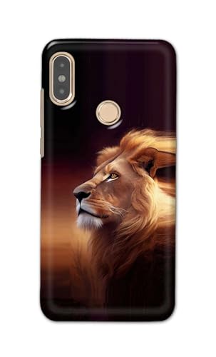 Image of Plastic Printfidaa Printed Hard Back Cover Case For Mi Redmi Note 5 Pro Back Cover (Danger Lion) -112