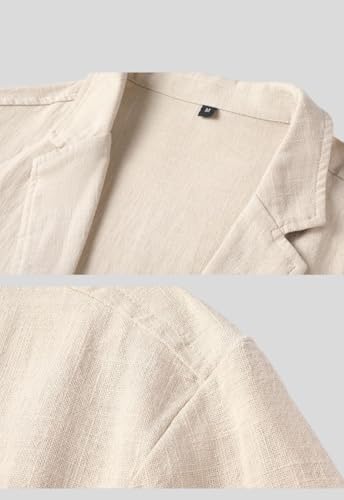 Blazer en lin homme coupe ample décontracté veste légère été - 3