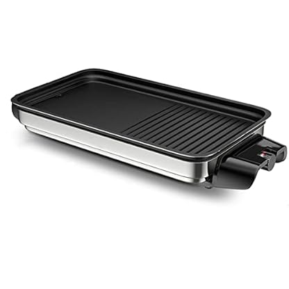 Tischgrill Elektrogrill Regelbarer Thermostat Antihaftbeschichtete Grillplatte Grill Teppanyaki Abnehmbares Kabel… – Bild 3