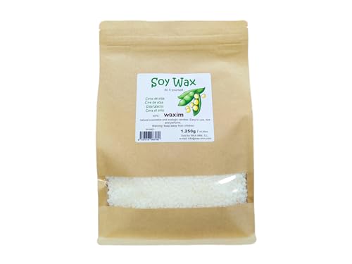 WAXIM. Sojawachs 1.250 g in perlen. Für ökologisch Kerzen und Naturkosmetik. Kerzenwachs, veganes wachs, wachs granulat soja. Wachs für DIY.